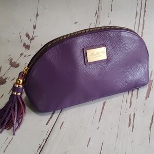Moreller and Co. cosmetics, clutch Purple leather bag